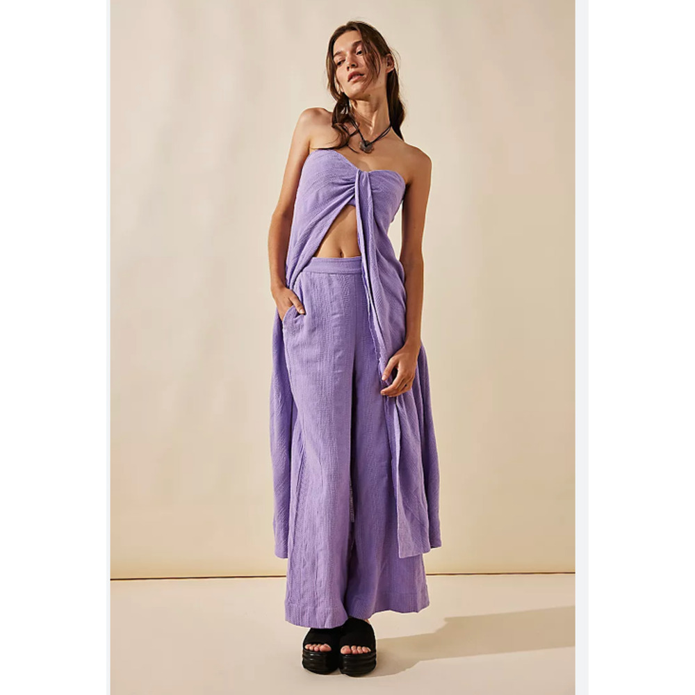 Free People Lavender Wide-Leg Pants